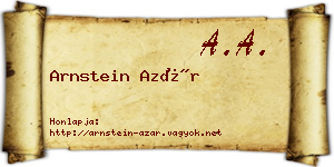 Arnstein Azár névjegykártya